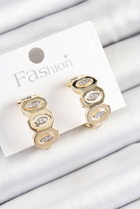 Pirinç Zirkon Taşlı Damla Figürlü Halka Model Gold Renk Kadın Küpe Pirinç Zirkon Taşlı Damla Figürlü Halka Model Gold Renk Kadın Küpe