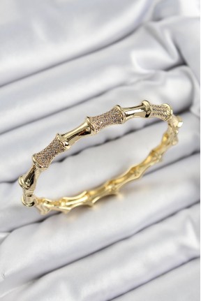 Pirinç Zirkon Taşlı Kemik Model Gold Renk Vip Kadın Bileklik Pirinç Zirkon Taşlı Kemik Model Gold Renk Vip Kadın Bileklik