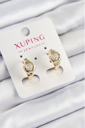 Xuping Zirkon Taşlı Kalp Model Gold Renk Kadın Küpe Xuping Zirkon Taşlı Kalp Model Gold Renk Kadın Küpe
