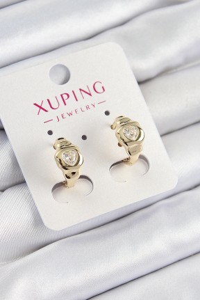 Xuping Zirkon Taşlı Kalp Model Gold Renk Kadın Küpe Xuping Zirkon Taşlı Kalp Model Gold Renk Kadın Küpe