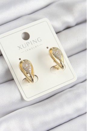 Xuping Zirkon Taşlı Damla Model Gold Renk Kadın Küpe Xuping Zirkon Taşlı Damla Model Gold Renk Kadın Küpe