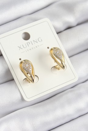 Xuping Zirkon Taşlı Damla Model Gold Renk Kadın Küpe Xuping Zirkon Taşlı Damla Model Gold Renk Kadın Küpe