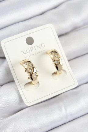 Xuping Zirkon Taşlı Halka Model Gold Renk Kadın Küpe Xuping Zirkon Taşlı Halka Model Gold Renk Kadın Küpe