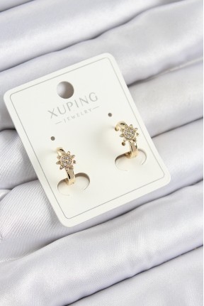 Xuping Zirkon Taşlı çiçek Model Gold Renk Kadın Küpe Xuping Zirkon Taşlı çiçek Model Gold Renk Kadın Küpe