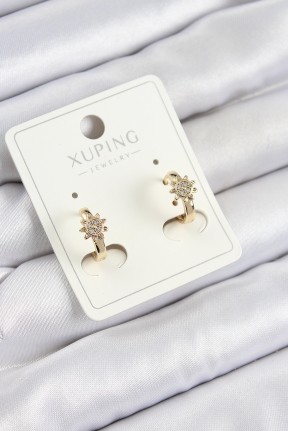 Xuping Zirkon Taşlı çiçek Model Gold Renk Kadın Küpe Xuping Zirkon Taşlı çiçek Model Gold Renk Kadın Küpe