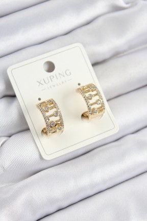 Xuping Zirkon Taşlı çit Halka Model Gold Renk Kadın Küpe Xuping Zirkon Taşlı çit Halka Model Gold Renk Kadın Küpe
