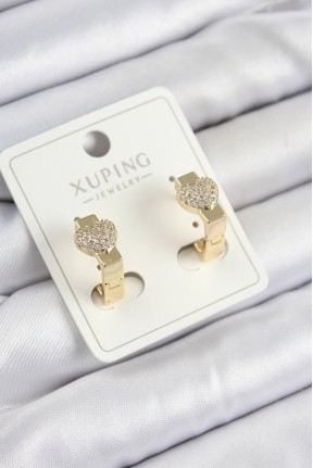 Xuping Zirkon Taşlı Kalp Model Gold Renk Kadın Küpe Xuping Zirkon Taşlı Kalp Model Gold Renk Kadın Küpe