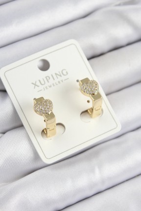 Xuping Zirkon Taşlı Kalp Model Gold Renk Kadın Küpe Xuping Zirkon Taşlı Kalp Model Gold Renk Kadın Küpe