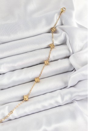 316l çelik Yonca Model Gold Renk Kadın Bileklik