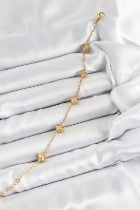 316l çelik Yonca Model Gold Renk Kadın Bileklik