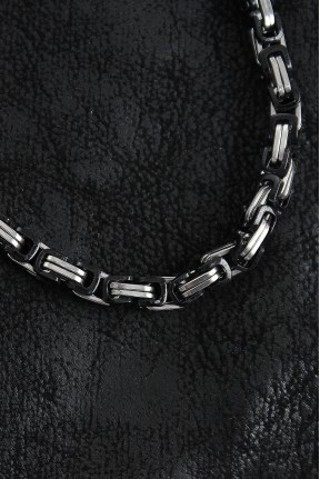 316l çelik Kral Zincir Model Gümüş Renk Erkek Kolye