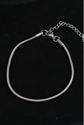 316l çelik Oval İtalyan Model Gümüş Renk Erkek Bileklik