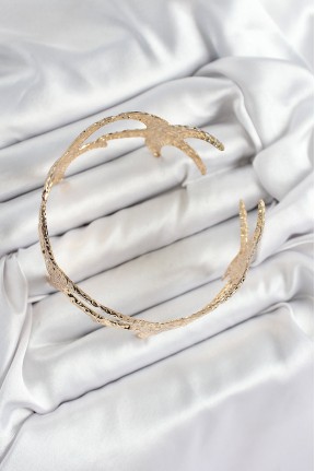 Pirinç Sıralı Deniz Yıldızı Model Gold Renk Kadın Pazu Bileklik