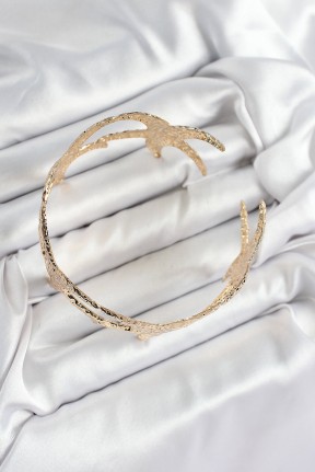 Pirinç Sıralı Deniz Yıldızı Model Gold Renk Kadın Pazu Bileklik