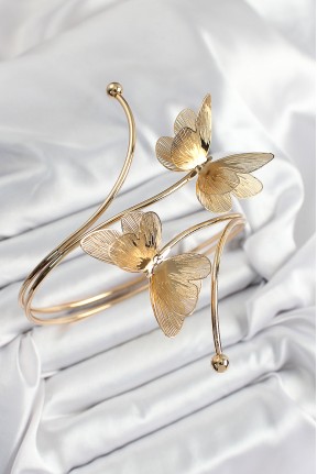 Pirinç Kelebek Model Gold Renk Kadın Pazu Bileklik Pirinç Kelebek Model Gold Renk Kadın Pazu Bileklik