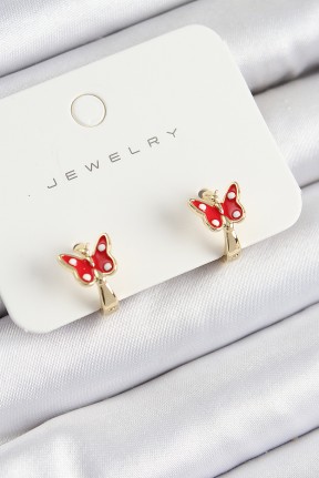 Pirinç Kelebek Model Gold Renk çocuk Küpe Pirinç Kelebek Model Gold Renk çocuk Küpe