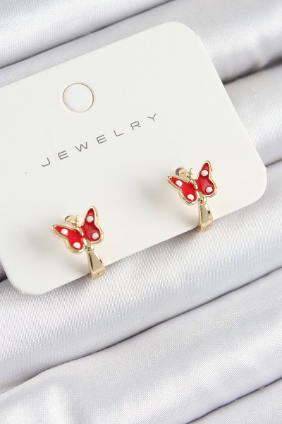 Pirinç Kelebek Model Gold Renk çocuk Küpe Pirinç Kelebek Model Gold Renk çocuk Küpe