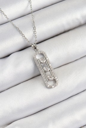 316l çelik Zirkon Taşlı Messika Model Gümüş Renk Kadın Kolye 316l çelik Zirkon Taşlı Messika Model Gümüş Renk Kadın Kolye
