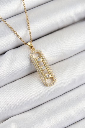 316l çelik Zirkon Taşlı Messika Model Gold Renk Kadın Kolye 316l çelik Zirkon Taşlı Messika Model Gold Renk Kadın Kolye