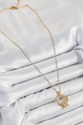 316l çelik Zirkon Taşlı Düğüm Model Gold Renk Kadın Kolye 316l çelik Zirkon Taşlı Düğüm Model Gold Renk Kadın Kolye