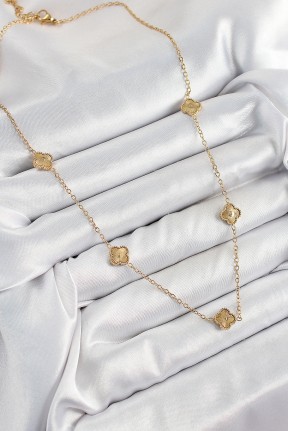 316l çelik Yonca Model Gold Renk Kadın Kolye 316l çelik Yonca Model Gold Renk Kadın Kolye