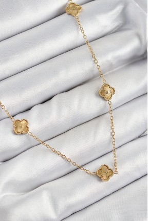 316l çelik Yonca Model Gold Renk Kadın Kolye 316l çelik Yonca Model Gold Renk Kadın Kolye