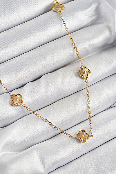 316l çelik Yonca Model Gold Renk Kadın Kolye 316l çelik Yonca Model Gold Renk Kadın Kolye