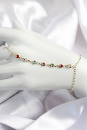 Pirinç Renkli Kalpli Zirkon Taşlı Y Model Gold Renk Kadın şahmeran Pirinç Renkli Kalpli Zirkon Taşlı Y Model Gold Renk Kadın şahmeran