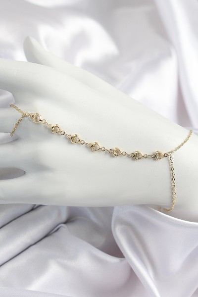 Pirinç Kalpli Zirkon Taşlı Y Model Gold Renk Kadın şahmeran