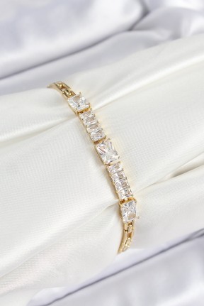 Xuping Pirinç Parçalı Su Yolu Model Gold Renk Kadın Bileklik Xuping Pirinç Parçalı Su Yolu Model Gold Renk Kadın Bileklik