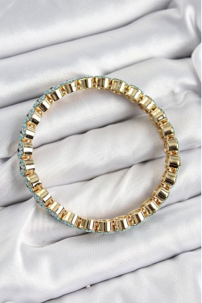 Pirinç Zirkon Taşlı Turkuaz Nazar Model Gold Renk Lastikli Kadın Bileklik Pirinç Zirkon Taşlı Turkuaz Nazar Model Gold Renk Lastikli Kadın Bileklik