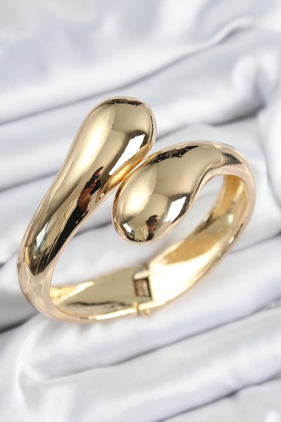 Pirinç Sarmal Model Gold Renk Kadın Kelepçe Pirinç Sarmal Model Gold Renk Kadın Kelepçe