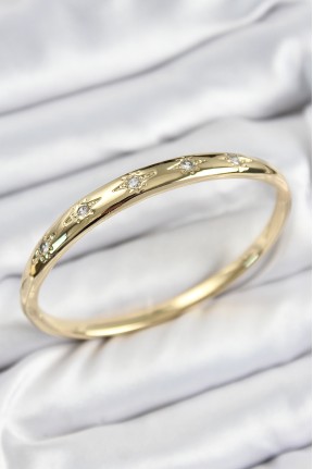 Pirinç Zirkon Taşlı Kutup Yıldızı Model Gold Renk Kadın Kelepçe Pirinç Zirkon Taşlı Kutup Yıldızı Model Gold Renk Kadın Kelepçe