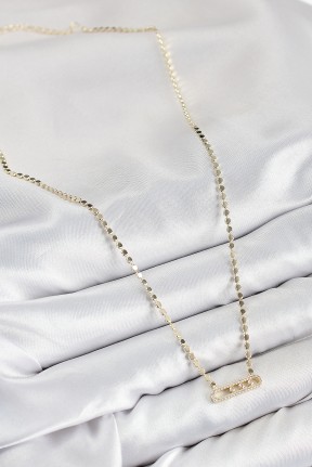 Pirinç Zirkon Taşlı Messika Model Ezme Zincir Gold Renk Kadın Kolye Pirinç Zirkon Taşlı Messika Model Ezme Zincir Gold Renk Kadın Kolye