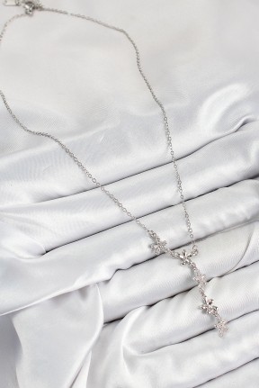 316l çelik Zirkon Taşlı çiçek Model Gümüş Renk Kadın Kolye 316l çelik Zirkon Taşlı çiçek Model Gümüş Renk Kadın Kolye