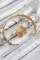 Pirinç çiçek Model Gold Renk Bileklik Yüzük Set Pirinç çiçek Model Gold Renk Bileklik Yüzük Set