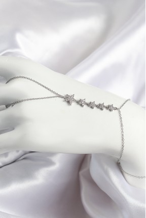 Pirinç Zirkon Taşlı Yıldız Model Gümüş Renk Kadın şahmeran Pirinç Zirkon Taşlı Yıldız Model Gümüş Renk Kadın şahmeran