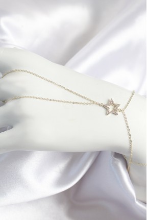 Pirinç Zirkon Taşlı Yıldız Model Gold Renk Kadın şahmeran