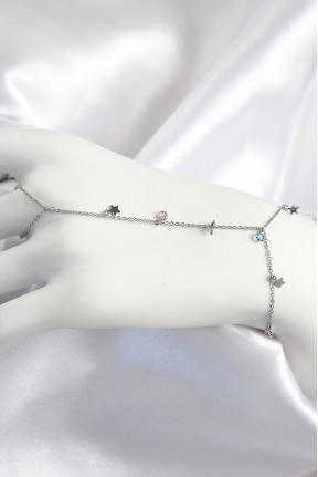 Pirinç Renkli Zirkon Taşlı Sallantılı Yıldızlı Model Gümüş Renk Kadın şahmeran Pirinç Renkli Zirkon Taşlı Sallantılı Yıldızlı Model Gümüş Renk Kadın şahmeran