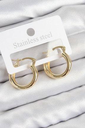 Pirinç Halka Model Gold Renk Kadın Küpe Pirinç Halka Model Gold Renk Kadın Küpe