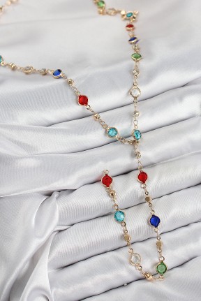Pirinç Renkli Zirkon Taşlı Model Gold Renk Kadın Y Kolye Pirinç Renkli Zirkon Taşlı Model Gold Renk Kadın Y Kolye