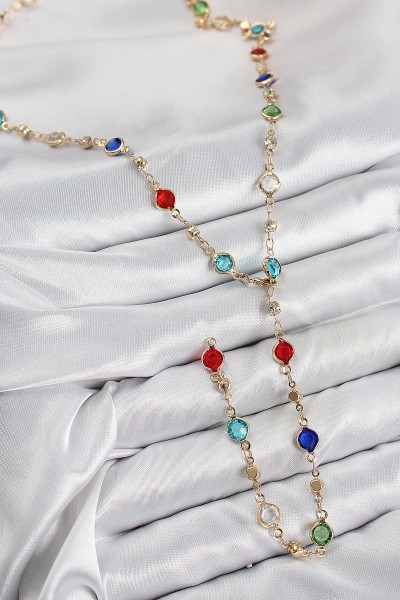 Pirinç Renkli Zirkon Taşlı Model Gold Renk Kadın Y Kolye Pirinç Renkli Zirkon Taşlı Model Gold Renk Kadın Y Kolye