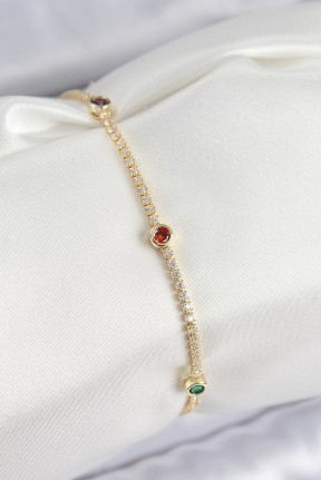Pirinç Zirkon Taşlı Asorti Model Gold Renk Kadın Bilekilk Pirinç Zirkon Taşlı Asorti Model Gold Renk Kadın Bilekilk