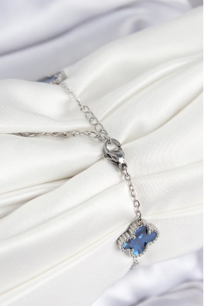 316l çelik Sedefli Lacivert Gümüş Renk Yonca Kadın Bileklik 316l çelik Sedefli Lacivert Gümüş Renk Yonca Kadın Bileklik