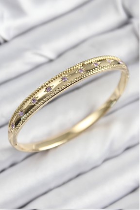 Pirinç Zirkon Taşlı Kutup Yıldızı Model Gold Renk Kadın Kelepçe Pirinç Zirkon Taşlı Kutup Yıldızı Model Gold Renk Kadın Kelepçe