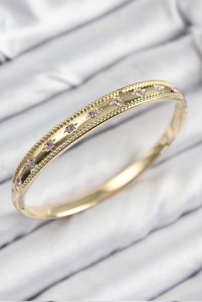Pirinç Zirkon Taşlı Kutup Yıldızı Model Gold Renk Kadın Kelepçe Pirinç Zirkon Taşlı Kutup Yıldızı Model Gold Renk Kadın Kelepçe