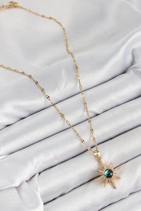 316l çelik Zirkon Taşlı Kutup Yıldızı Model Gold Renk Kadın Kolye 316l çelik Zirkon Taşlı Kutup Yıldızı Model Gold Renk Kadın Kolye