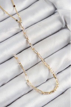 Pirinç Zirkon Taşlı Model Gold Renk Y Kolye Pirinç Zirkon Taşlı Model Gold Renk Y Kolye