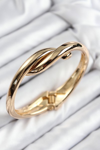 Pirinç Düğüm Model Gold Renk Kadın Kelepçe