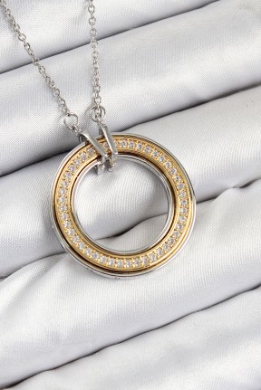 316l çelik Zirkon Taşlı Dönen Daire Model Gold Ve Gümüş Renk Kadın Kolye 316l çelik Zirkon Taşlı Dönen Daire Model Gold Ve Gümüş Renk Kadın Kolye